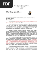 Article 10 July 12, 2006 WWJD Jesus Would Neither Use Profane Language Nor Say Mean, Hurtful Things