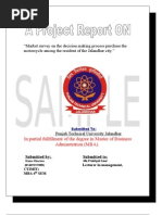 Download Project report on decision making process in the purchaseof bike by k0xx SN29740033 doc pdf