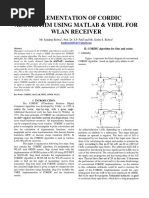 Implementation of Cordic Algorithm Using Matlab & VHDL For Wlan Receiver