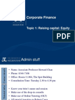 Corporate Finance - Raising Equity - Unimelb