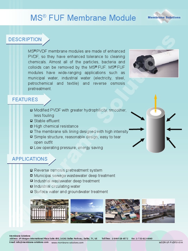PVDF FUF UF Membrane Module For Industrial Purpose | PDF