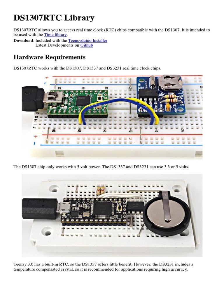 Accessing RealTime Clock (RTC) Data from the DS1307 and DS3231 Chips