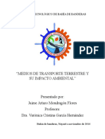 Medios de Transporte Terrestres y Su Impacto Ambiental