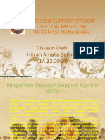 Decision Support System (DSS) Dalam Sistem