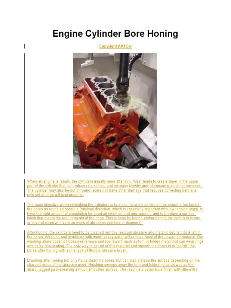 Engine Cylinder Bore Honing