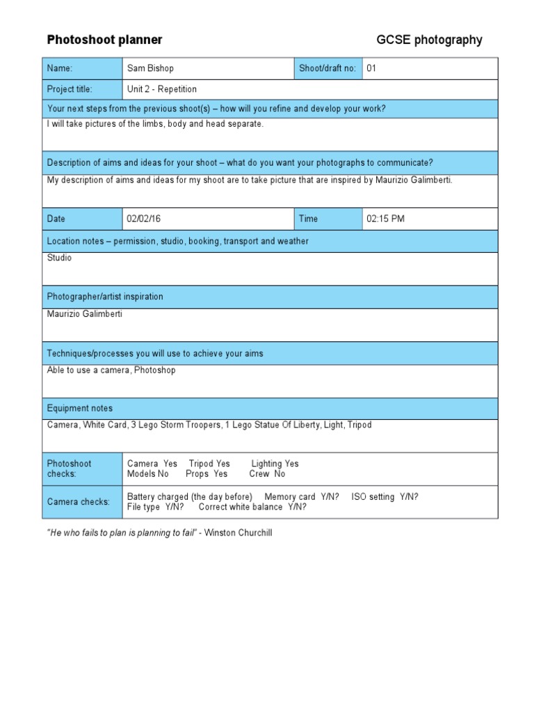 Shoot 1 Plan | PDF | Career & Growth