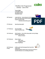 Cub Programme Jan-Jun 2016