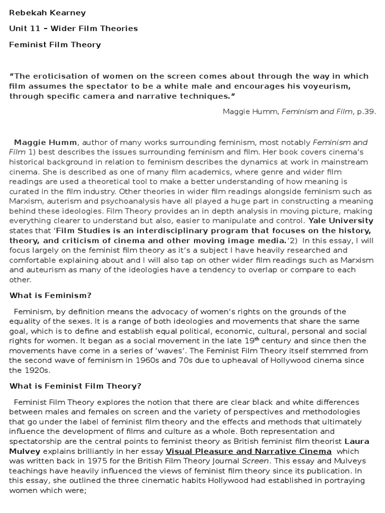 Feminist Film Theory Overview and Impact | PDF | Feminism | Gender Studies