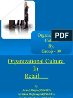 Organizational Culture By, Group - 09