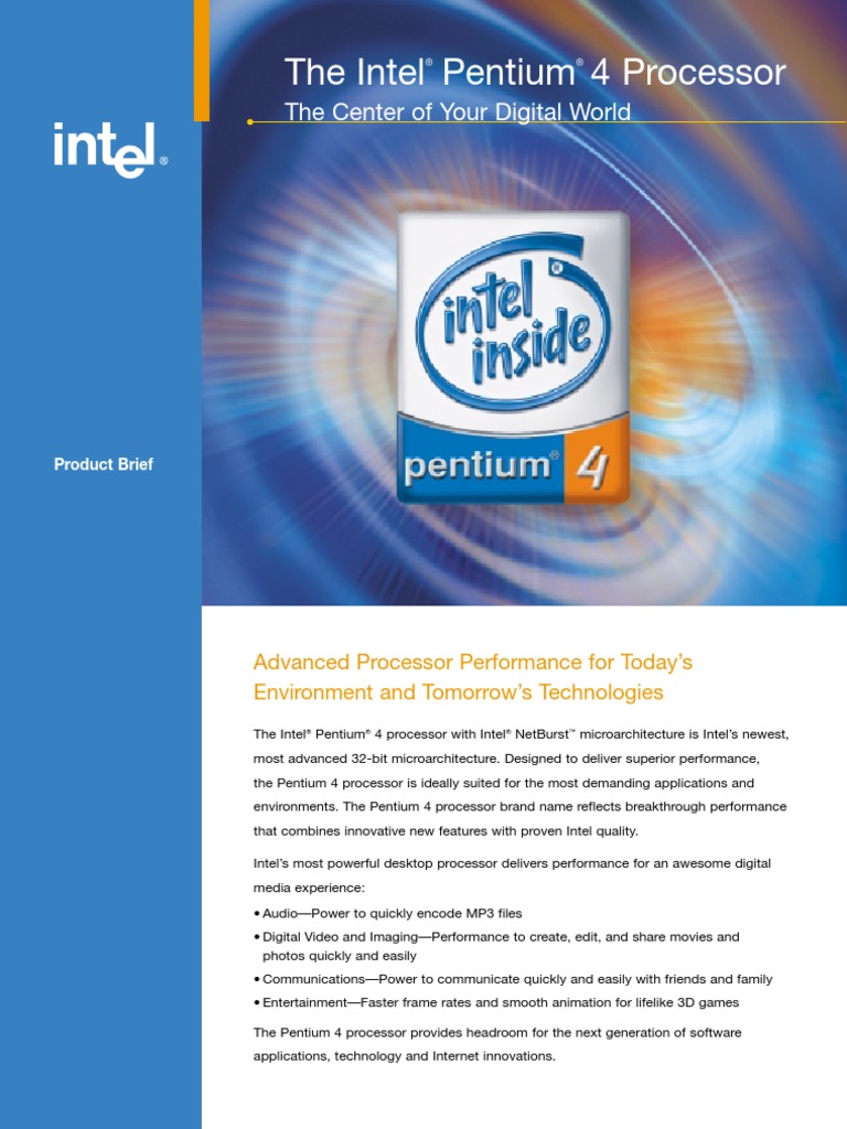 Intel Pentium 4 Processor | PDF | Central Processing Unit | Intel, image size:768x1024