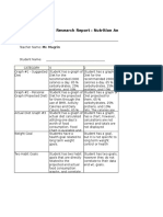 Nutrition Rubric1