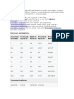 Los Pronombres en Inglés Pueden Clasificarse En