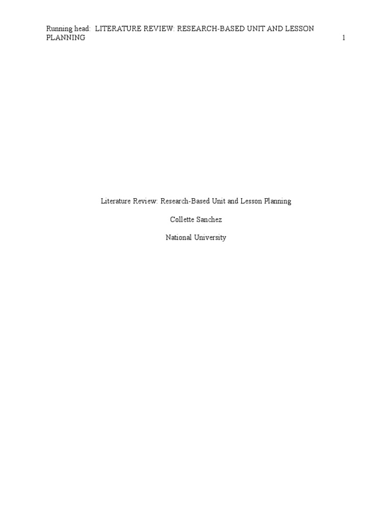 Research-Based Lesson Planning Review | PDF | Literature Review ...
