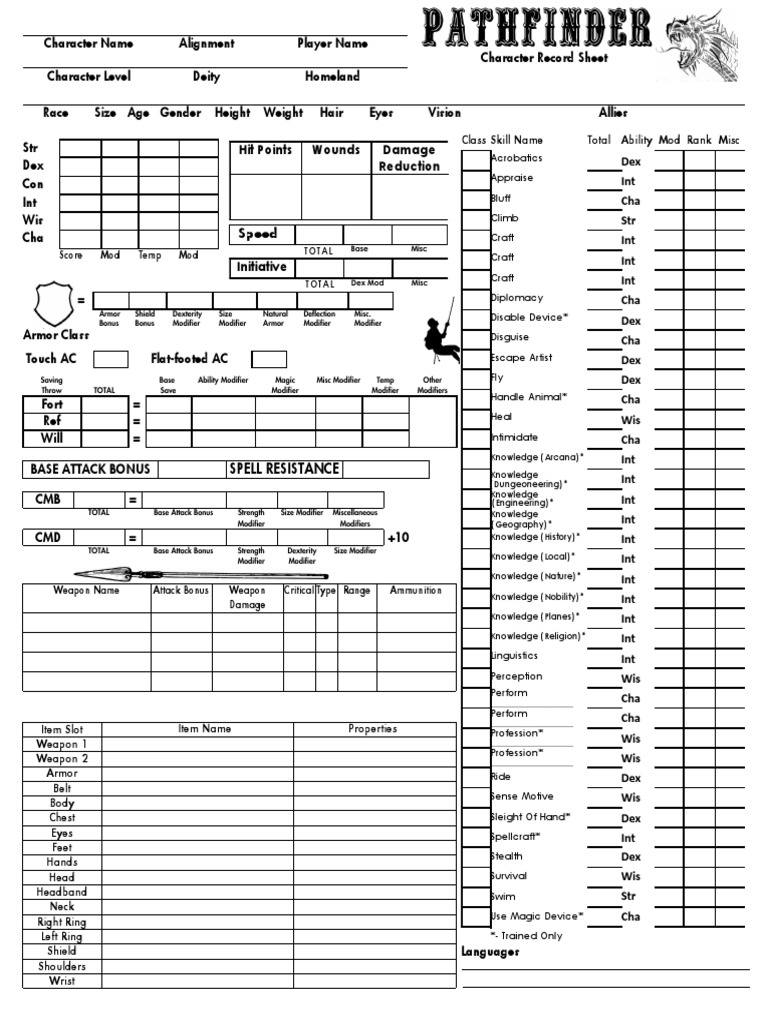 D&D Character Sheet PDF