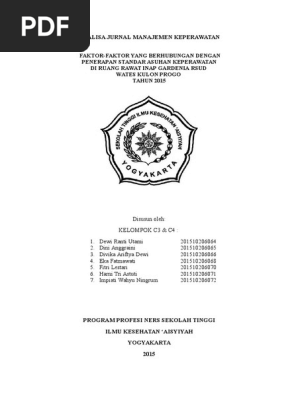 Analisa Jurnal Manajemen Keperawatan Pdf