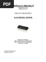 Physics Project Class 12 Cbse On Electronic Adder