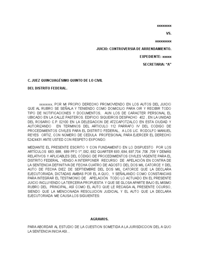 Apelación en Juicio de Arrendamiento | PDF | Apelación | Caso de ley