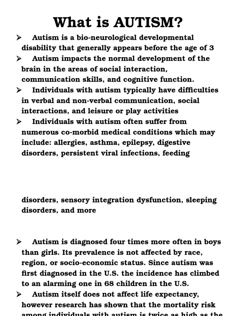 Understanding Autism: Key Facts | PDF