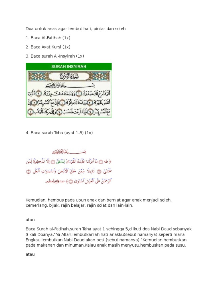Doa Untuk Anak Agar Lembut Hati Pdf