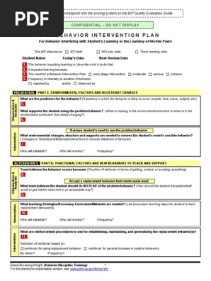 behavior intervention plan