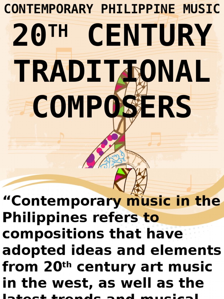 20th Contemporary Filipino Composers PDF Performing Arts
