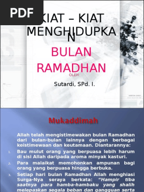 Kiat Kiat Menghidupkan Bulan Ramadhan Pdf
