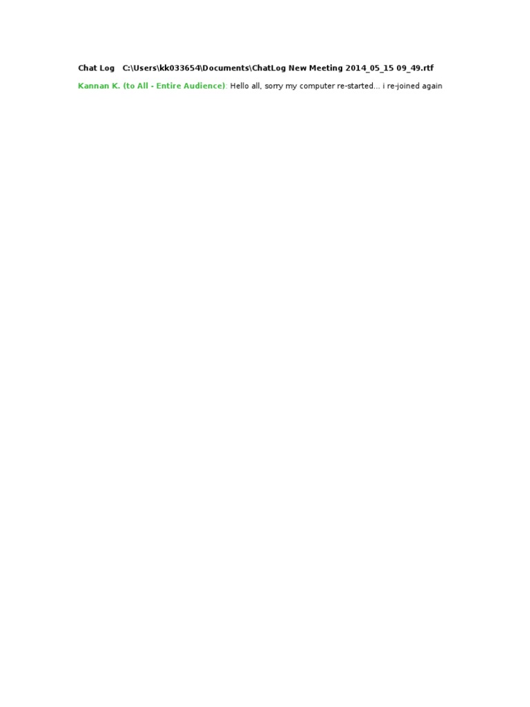 Chat Log from Meeting on 2014-05-15 | PDF