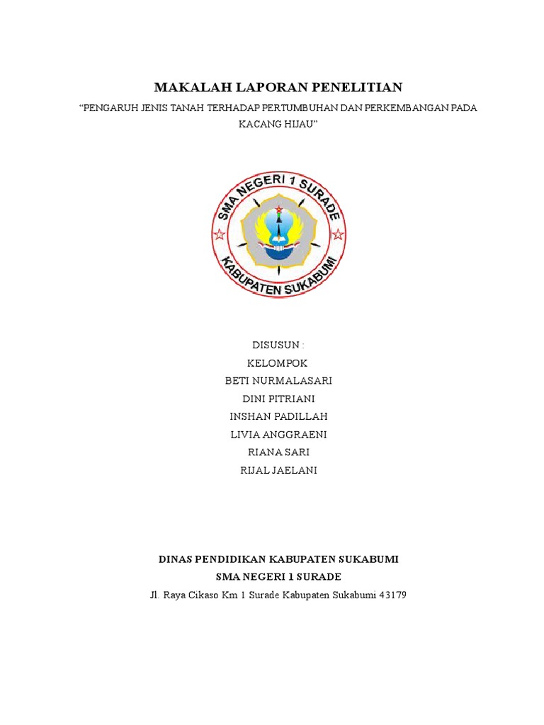 Makalah Laporan Penelitian | PDF