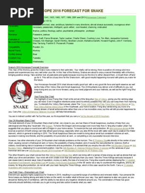 Feng Shui Horoscope 2016 Forecast For Snake Feng Shui - 