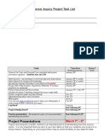 Science Inquiry Project Task List