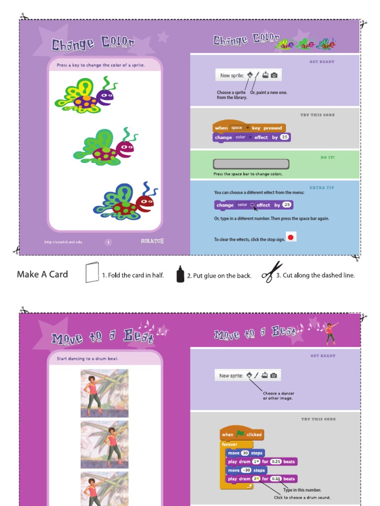 Scratch Challange Cards | PDF | Teaching Methods & Materials | Home ...