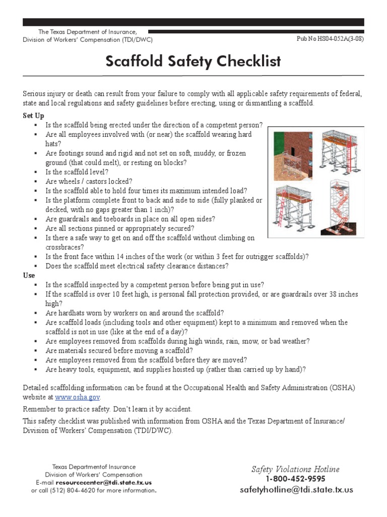 Scaffold Safety Checklist