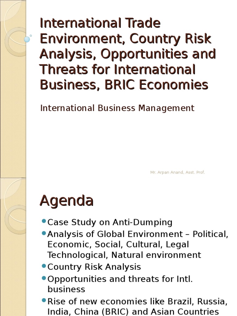 International Trade: Risks and Opportunities | PDF | Dumping (Pricing ...