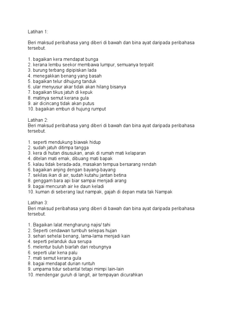 Latihan Peribahasa Pdf