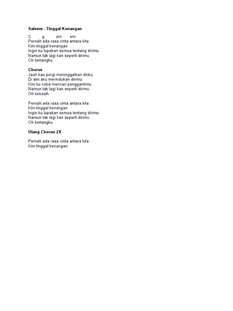 Lirik Lagu Saleem C g jauh kau pergi, am em meninggalkan diriku. lirik lagu saleem