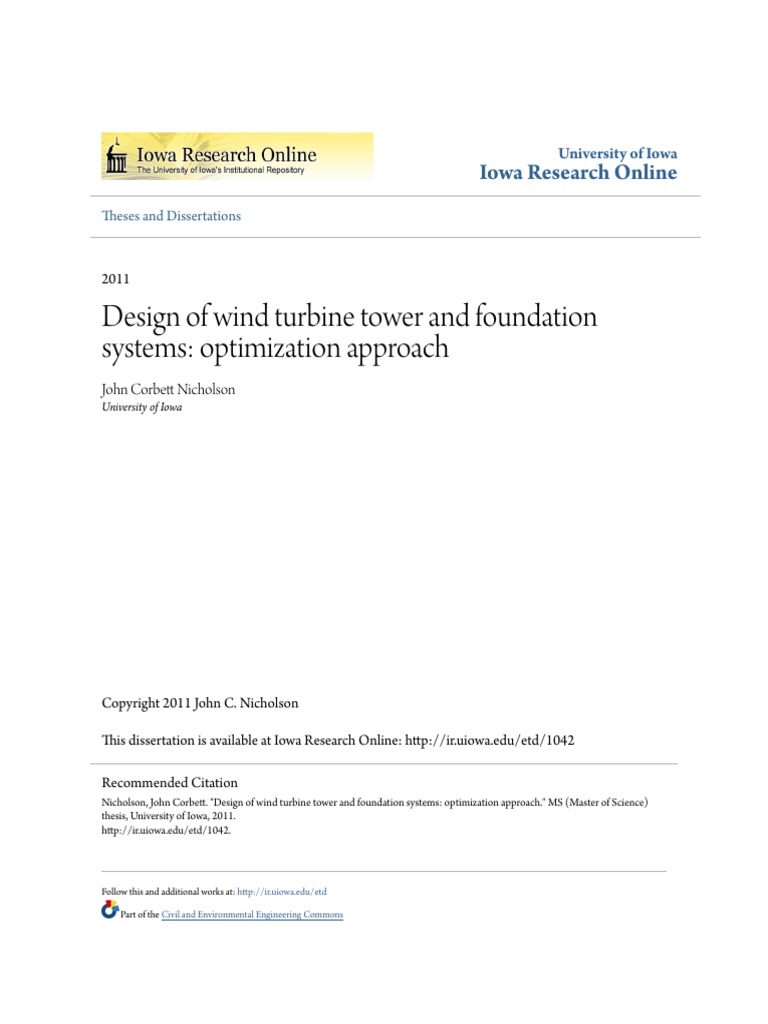 Design of Wind Turbine Tower and Foundation Systems - Optimization ...