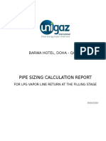Pipe Sizing Calculation Report: Barwa Hotel, Doha - Qatar
