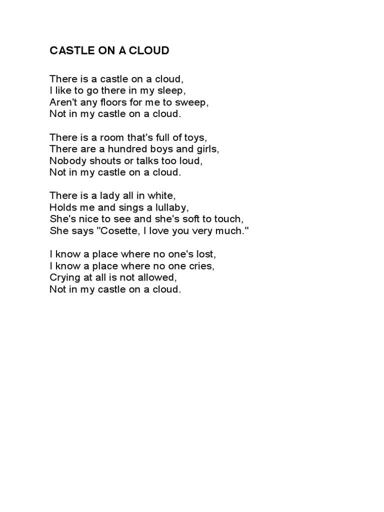 Castle on a Cloud (lyrics) | Songs | Recorded Music