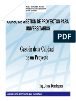 Gestión de La Calidad Del Proyecto