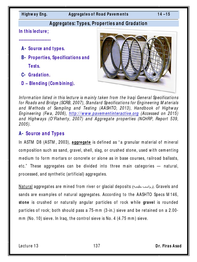 Gradation Testing of Road Aggregates | PDF | Construction Aggregate ...