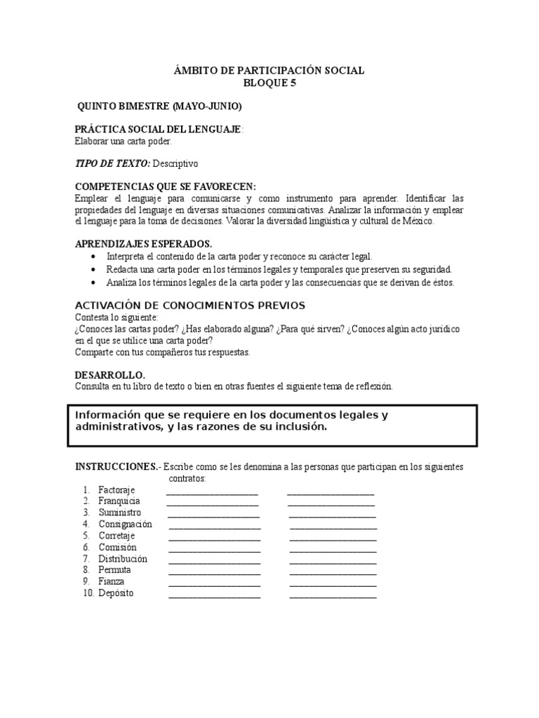 Como Se Redacta Una Carta Poder En Mexico - Las Cartas 