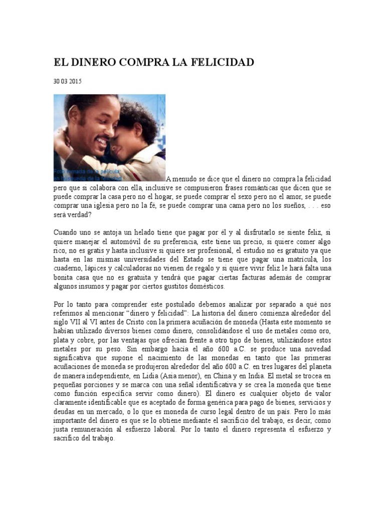 El Dinero y su Relación con la Felicidad | PDF | Felicidad | Science