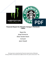 Financial Report For Monster Energy & Starbucks Coffee