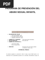 Informe Del Programa de Prevencion