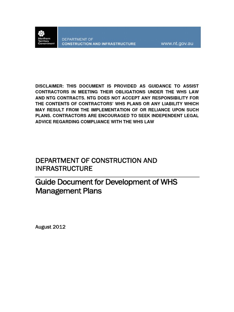 WHS Management Plan Development Guide | PDF | Occupational Safety And ...