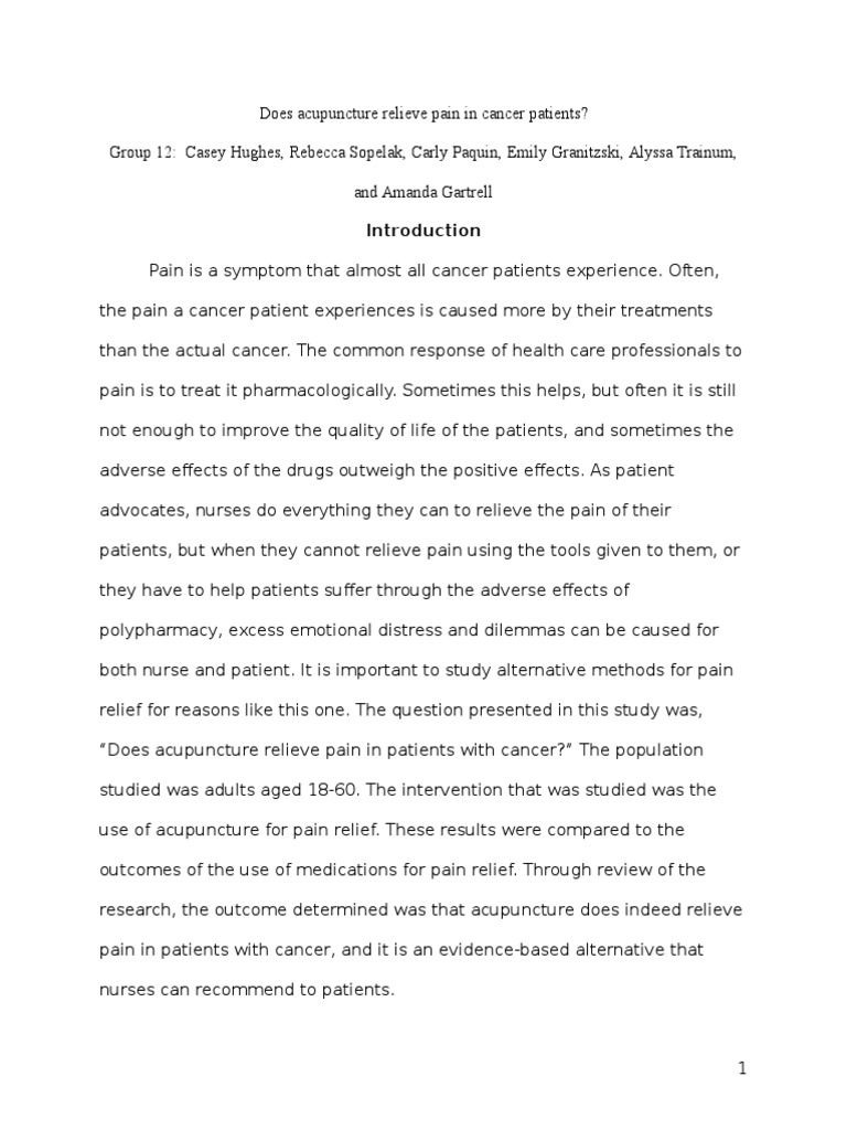 Acupressure Research Paper