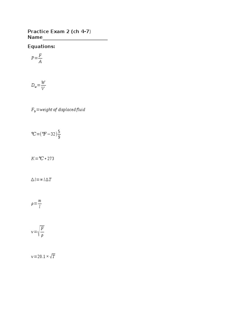 Practice Exam 2 | PDF | Science & Mathematics
