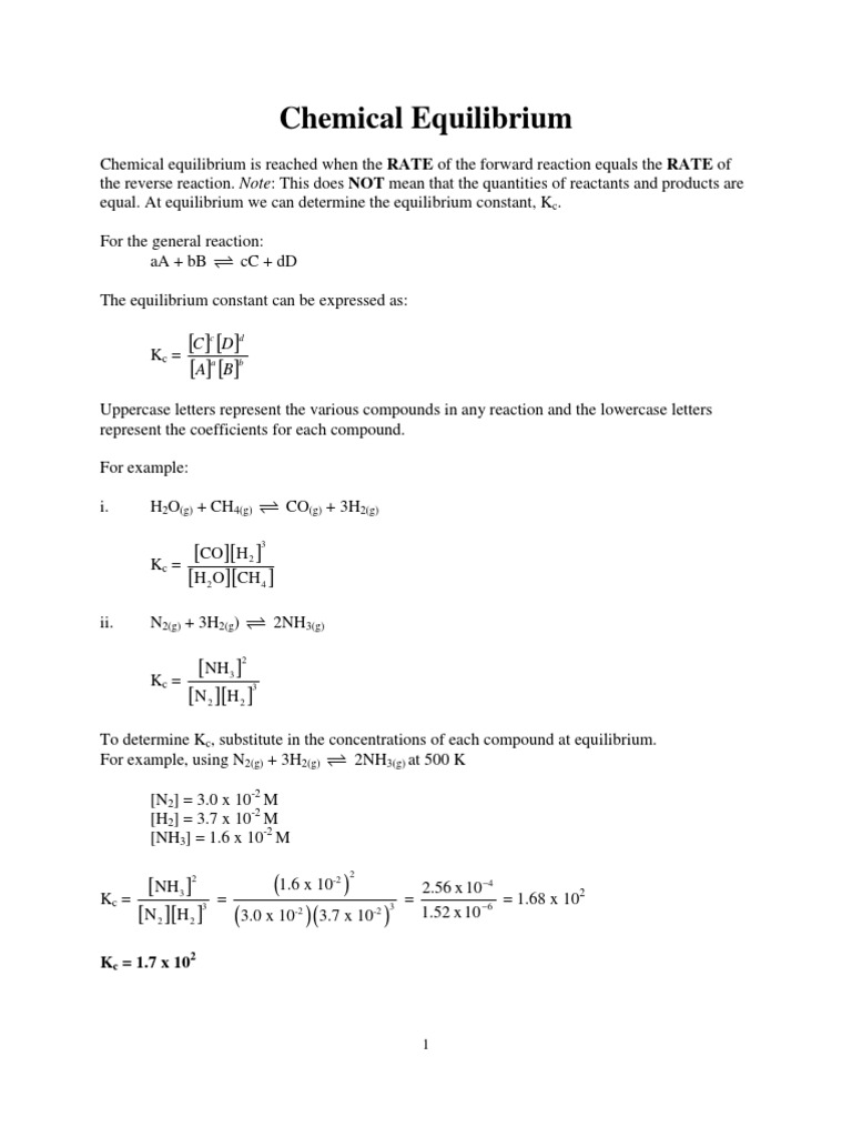 Chemical Equilibrium | PDF | Chemical Equilibrium | Acid