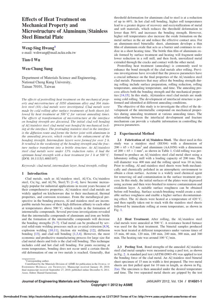 Effects of Heat Treatment On Mechanical Property and Microstructure of ...