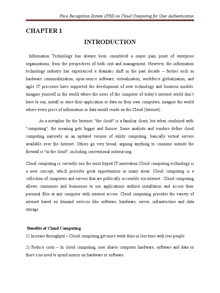 Cloud-Based Face Recognition for Authentication | PDF | Software As A ...
